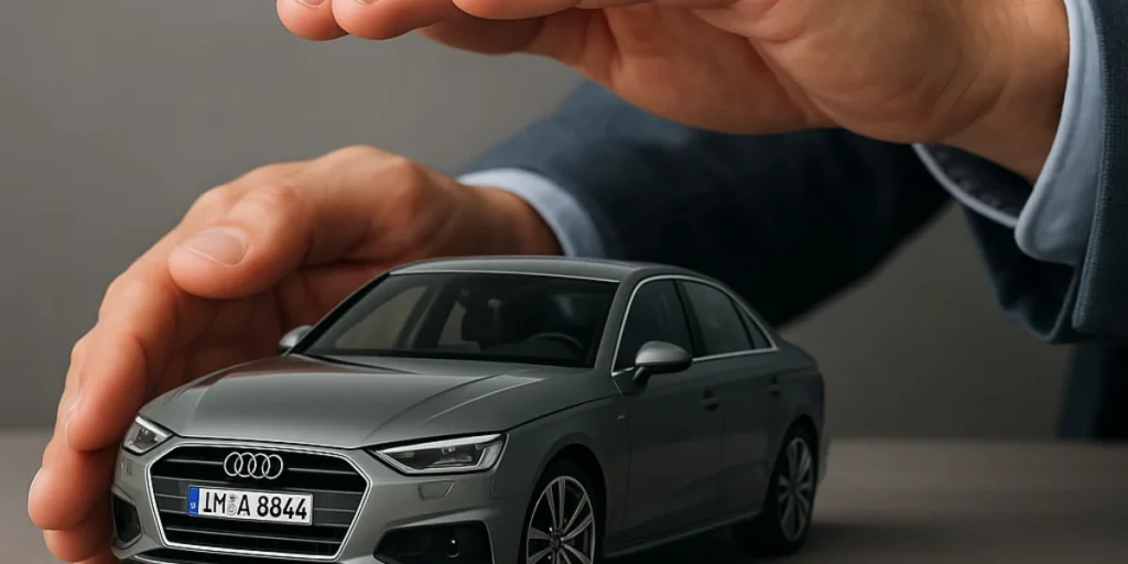 audi cinza representando seguro audi