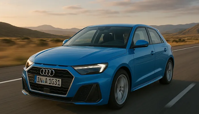 carro azul correndo na estrada representando audi a1 seguro o que está incluído na proteção e o que realmente importa