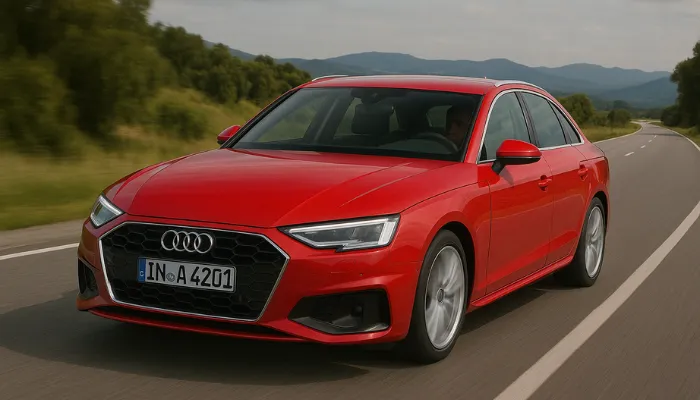 carro vermelho representando como contratar o seguro ideal para o seu audi a4
