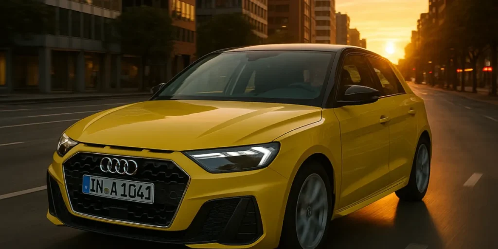 carro amarelo de alto padrão representando seguro audi a1