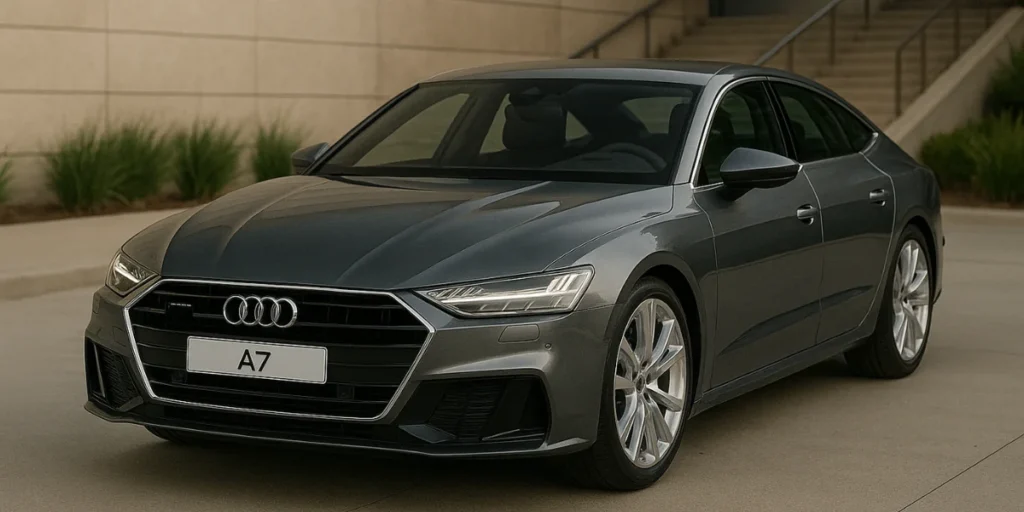 carro esportivo preto estacionado representando seguro audi a7