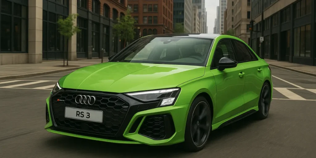 carro verde, esportivo representando seguro audi rs3