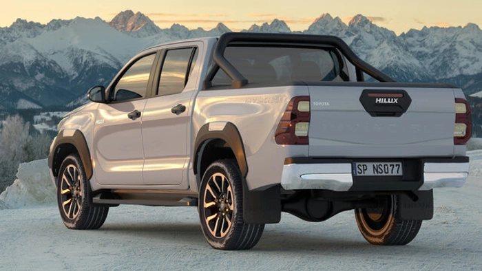 Perspectiva traseira de uma Hilux GR-Sport branca. Falando sobre o seguro hilux gr-sport.