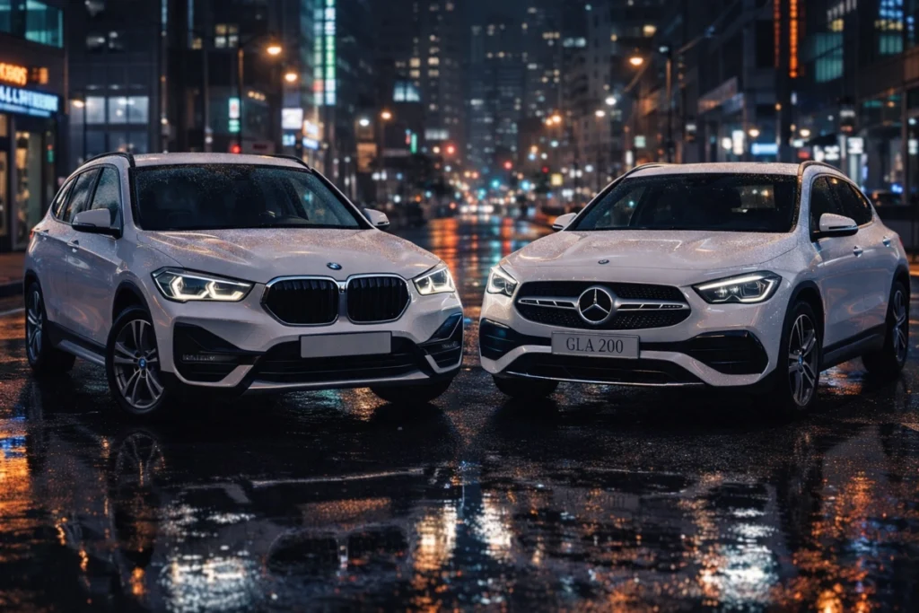 Mercedes GLA 200 e BMW X1 em perspecitva. Falando sobre mercedes gla 200 vs bmw x1.