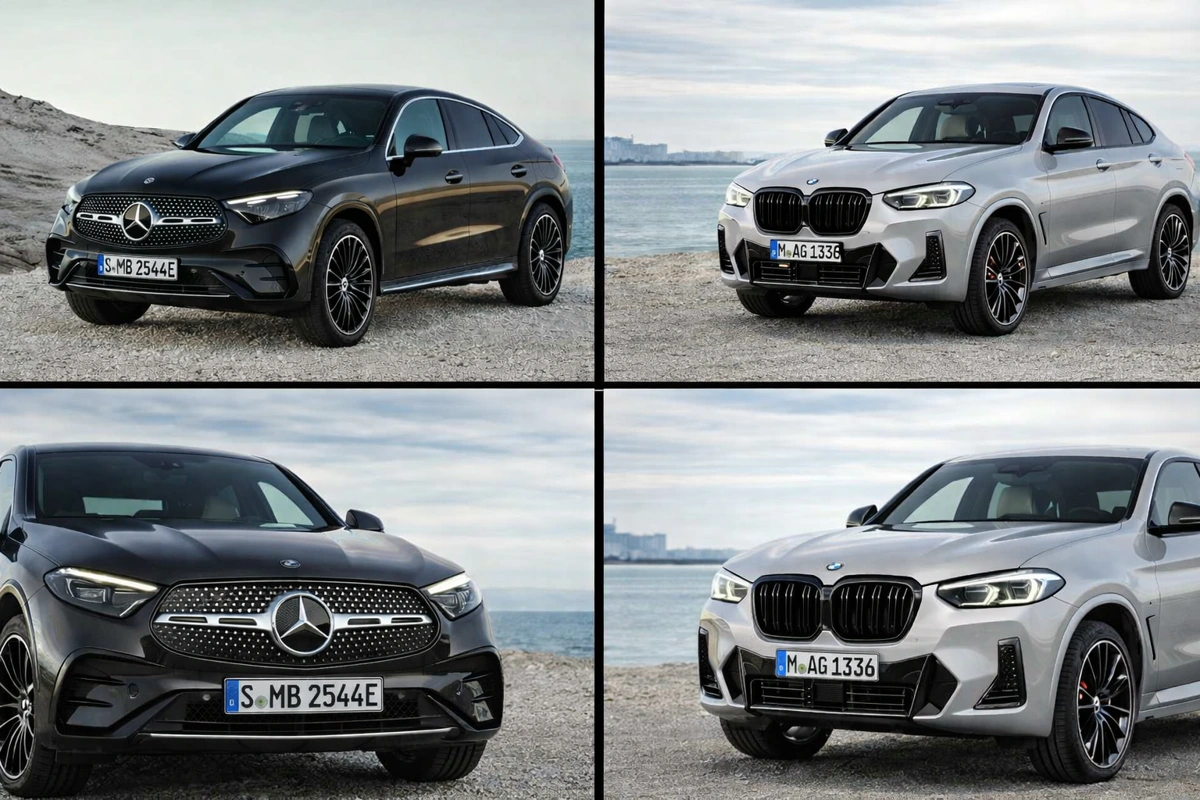 Imagem de comparativo para Mercedes GLC e BMW X4. Falando sobre mercedes glc vs bmw x4.