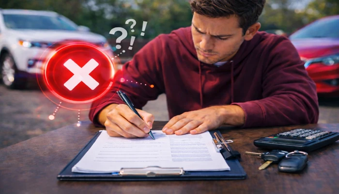 Pessoa preenchendo formulário relacionado a erro no sinistro do seguro auto